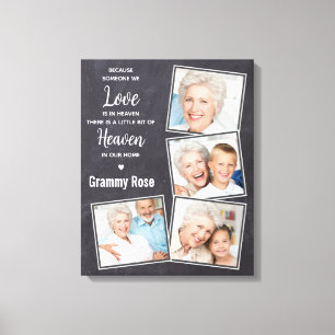 Rustic Remembrance Photo Collage Memorial Canvas Print