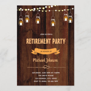 Rustic retirement party invitation