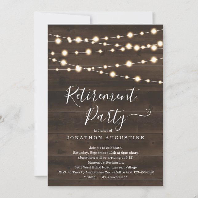 Rustic Retirement Party Invitation (Front)
