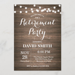 Rustic Retirement Party Invitation Card