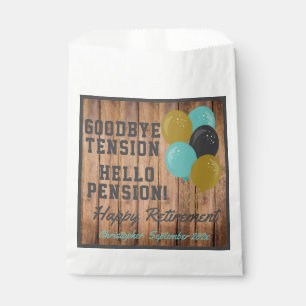Rustic Retirement Quote And Balloons Favour Bag