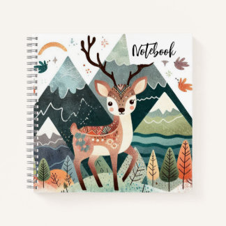 Rustic Retreat – Autumn Deer in the Mountain Pine Notebook
