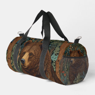 Rustic retro brown bear duffle bag