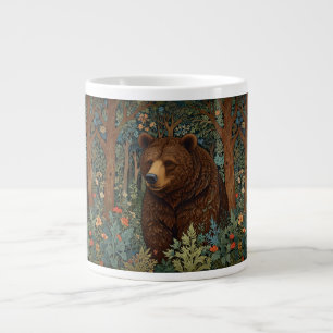 Rustic retro brown bear large coffee mug