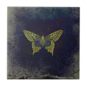 Rustic Retro Butterfly Tile
