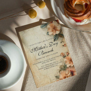 Rustic Retro Style Mother's Day Brunch Invitation