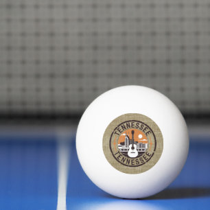 Rustic Retro Tennessee Travel Stamp Ping Pong Ball