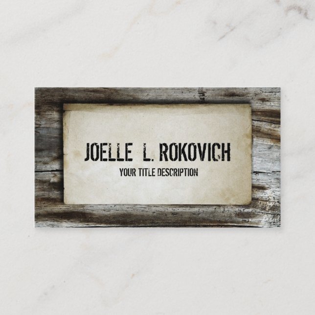 Rustic Retro Vintage Wood Plank Business Card (Front)
