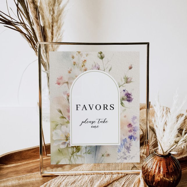 Rustic Retro Wildflowers Favours Sign (Creator Uploaded)