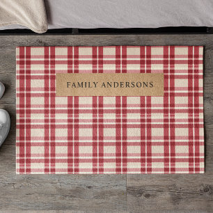 Rustic Reverie   Embracing the Farmhouse Red Plaid Doormat