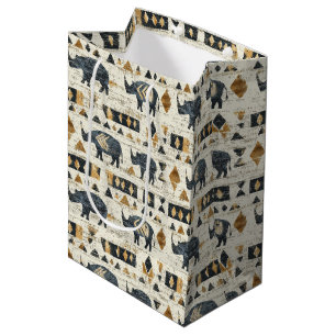 Rustic Rhino Tribal Pattern (1) Medium Gift Bag