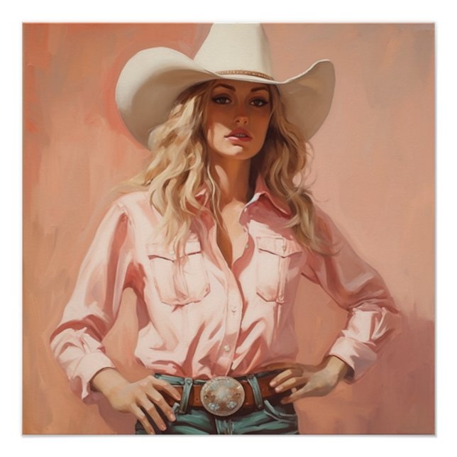 Rustic Rhythms: Cowgirl Wall Art (Front)