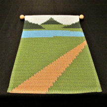 Rustic Road Lake Green Hills Artisan Crochet Print