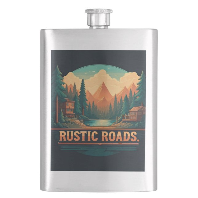 Rustic Roads  Hip Flask (Front)