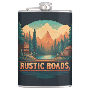 Rustic Roads  Hip Flask