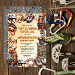 Rustic Rock Climbing Adventure Birthday Party Invitation<br><div class="desc">Rustic outdoorsy rust,  grey and black "Rock Climbing Adventure" birthday party design.  Great for rock climbing enthusiasts (both indoor and outdoor) of all ages from preteens to adults.</div>