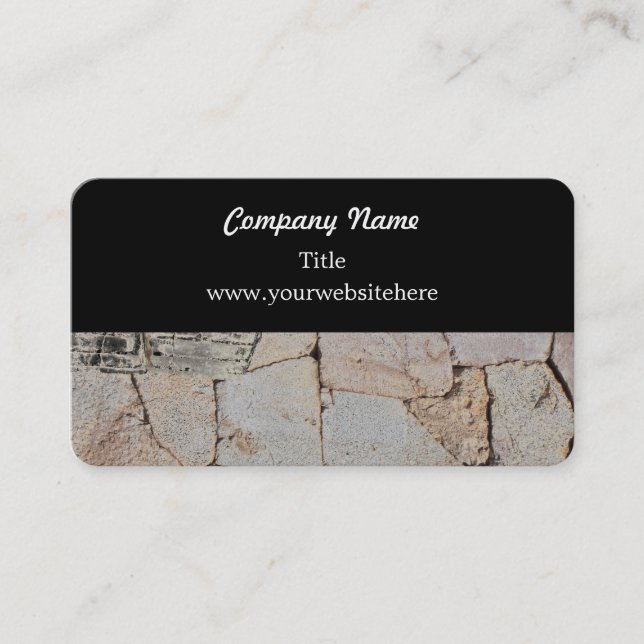 Rustic Rock Wall Business Card (Front)