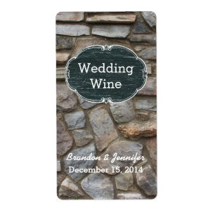 Rustic Rocks Custom Wedding Mini Wine Label