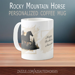 Rustic Rocky Mountain Horse Silhouette Personalise Coffee Mug