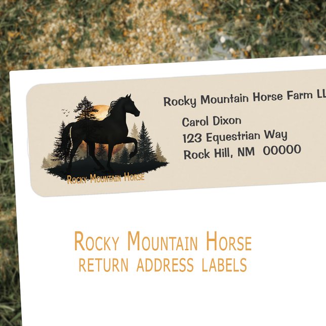 Rustic Rocky Mountain Horse Sunset Address Labels (Rustic Rocky Mountain Horse Sunset Address Labels)
