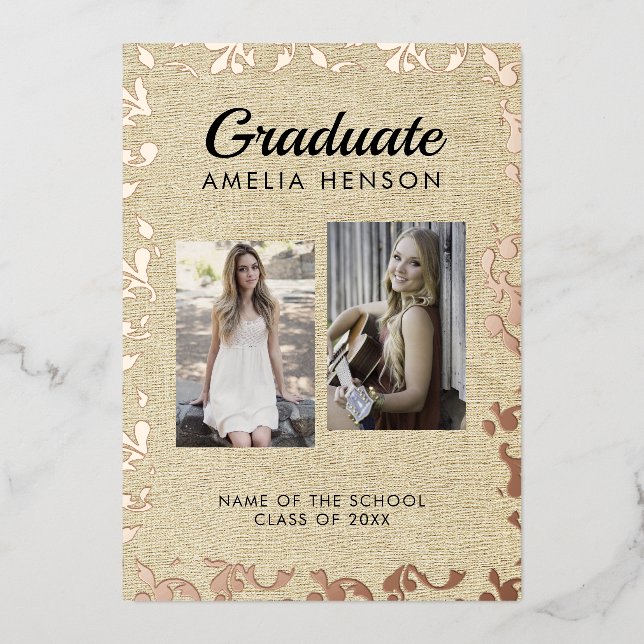 Rustic Rococo Graduate Photo Collage Graduation (Front)