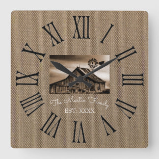 RUSTIC ROMAN NUMBERAL WALL CLOCK 