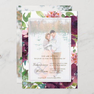 Rustic Romance Beautiful Two Photo Wedding Invitation
