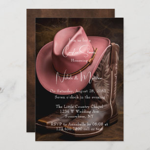 Rustic Romance: Boots & Hat Couples Shower Invitation