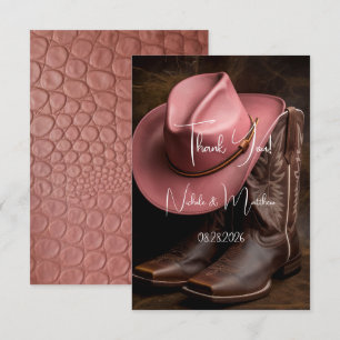 Rustic Romance: Boots & Hat  Thank You Card