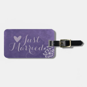 Rustic Romance Purple Honeymoon Luggage Tags