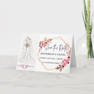Rustic Romance Save the Date – Warm Vintage Floral Invitation