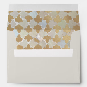 Rustic Romance Wedding   Faux Gold Foil Mosaic Envelope