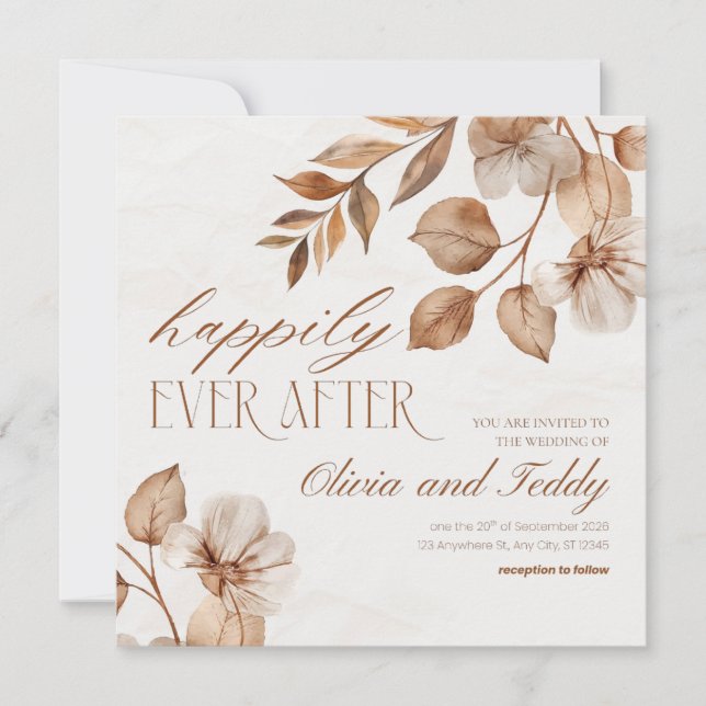 Rustic Romance Wedding Invitations (Front)