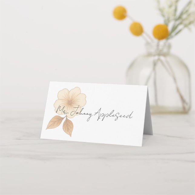 Rustic Romance Wedding Place Cards (Front)