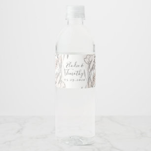 Rustic Romance Wedding Water Bottle Label