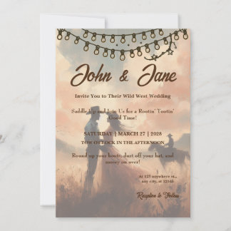 Rustic Romance: Wild West Wedding Invitation