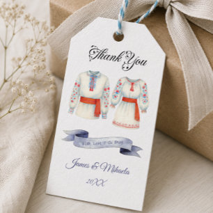 Rustic Romanian Wedding Traditional Folk Costumes Gift Tags