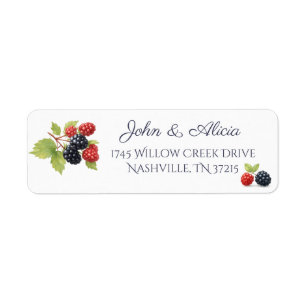 Rustic Romantic Autumn Berry Wedding Photo Back  Return Address Label