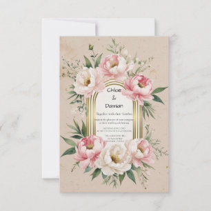 Rustic Romantic Boho Blush & Ivory Floral Wedding Save The Date