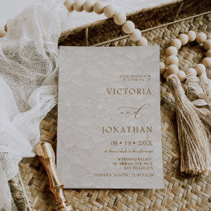 Rustic Romantic Floral All in one Wedding Invitation