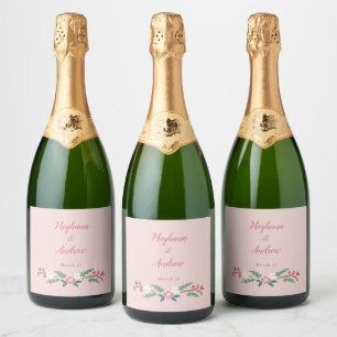Rustic Romantic Floral Bunch Sparkling Wine Label