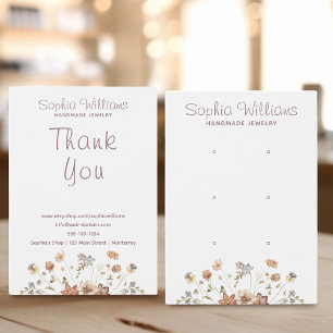 Rustic Romantic Flowers triple studs display card