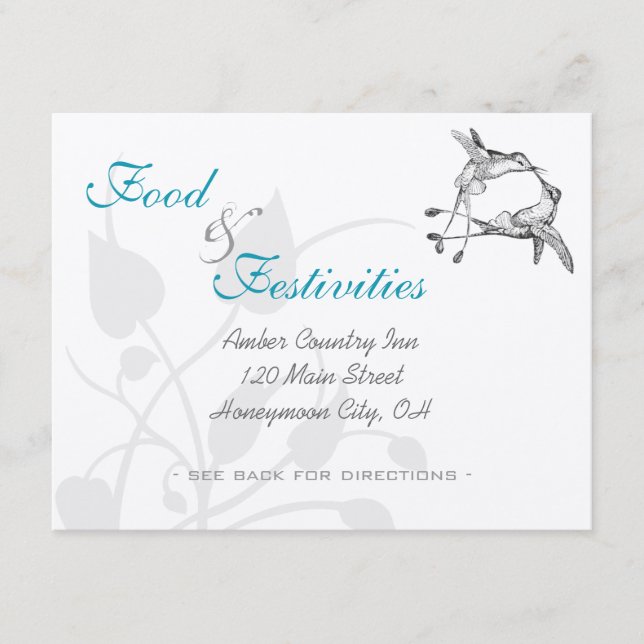 Rustic Romantic Hummingbird Kiss Love BirdWedding Enclosure Card (Front)