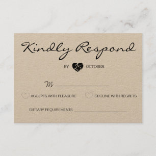 Rustic Romantic Suite Wedding RSVP Card