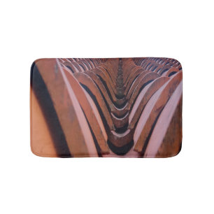Rustic Roof Tiles with Unique Perspective Bath Mat
