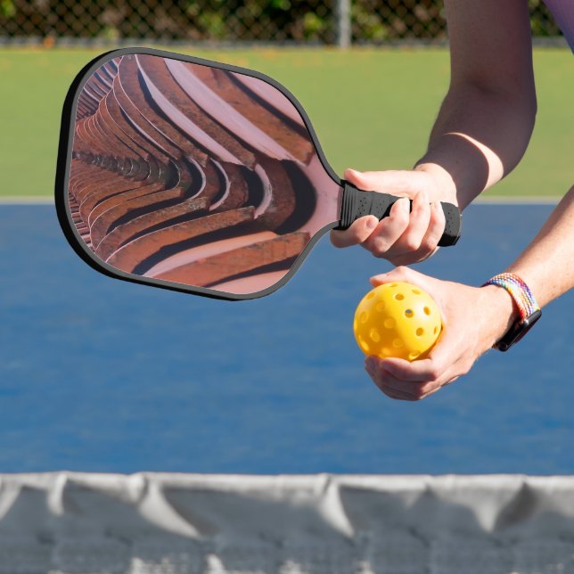 Rustic Roof Tiles with Unique Perspective   Pickleball Paddle (Insitu)