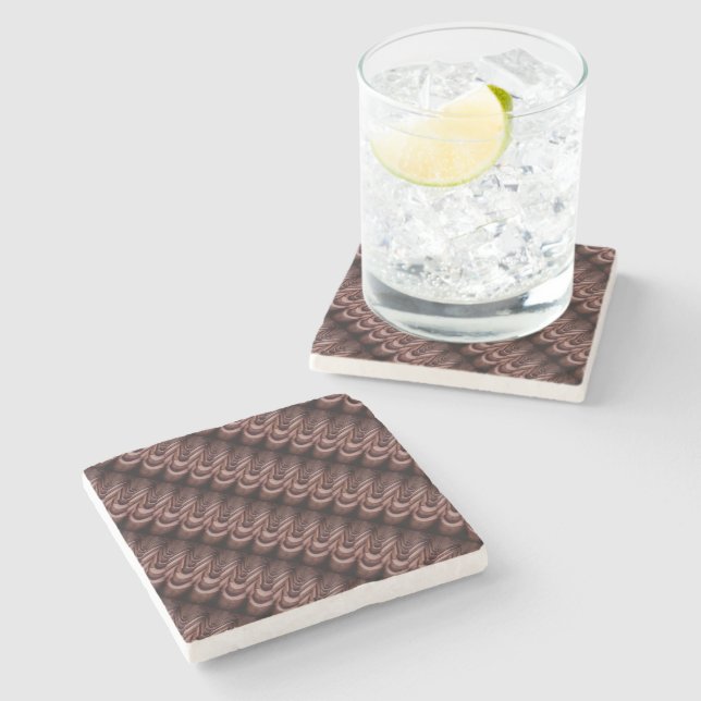 Rustic Roof Tiles with Unique Perspective   Stone Coaster (Side)