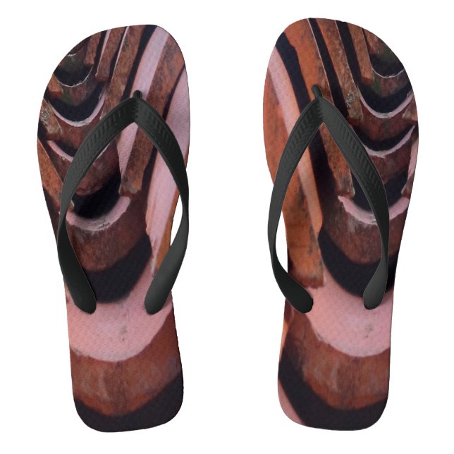 Rustic Roof Tiles with Unique Perspective   Thongs (Footbed)