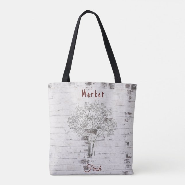 Rustic Rooster Brick Background Tote (Back)