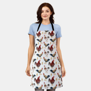 Rustic Rooster Chicken Pattern Apron